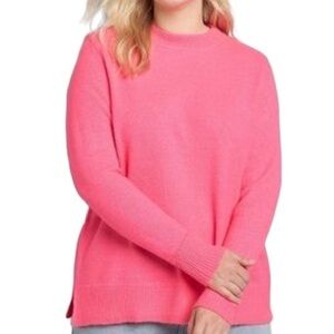 Lane Bryant Neon Pink Crewneck Sweater